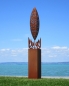 Preview: Edelstahl SBig flame artwork on rusty column